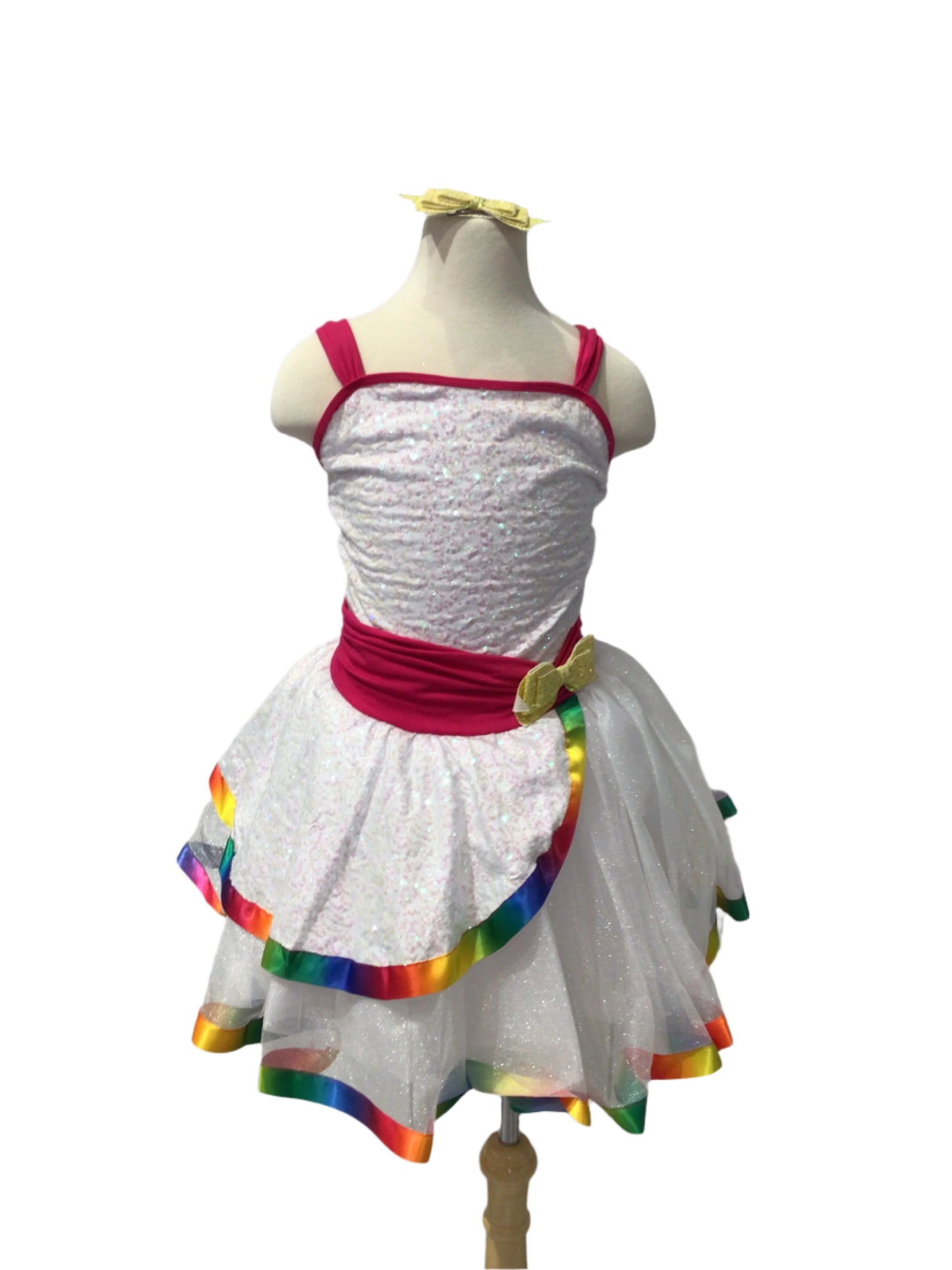 White Pink and Rainbow Romantic Tutu