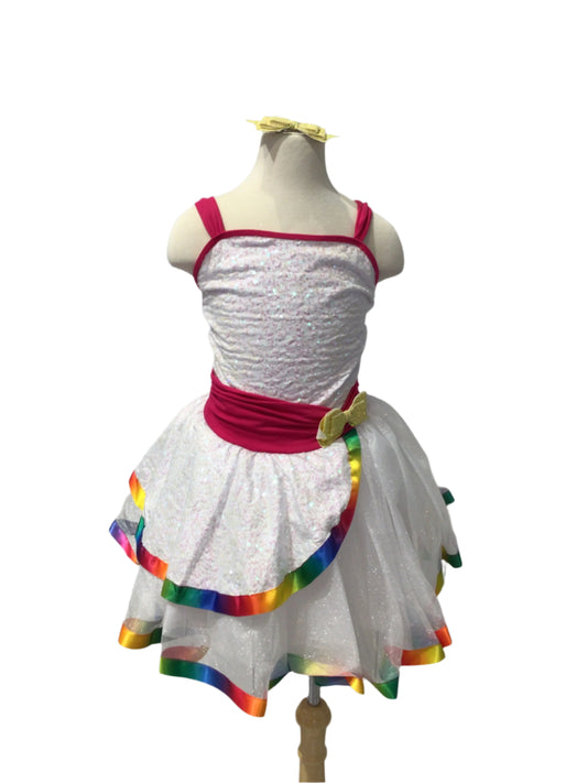 White Pink and Rainbow Romantic Tutu