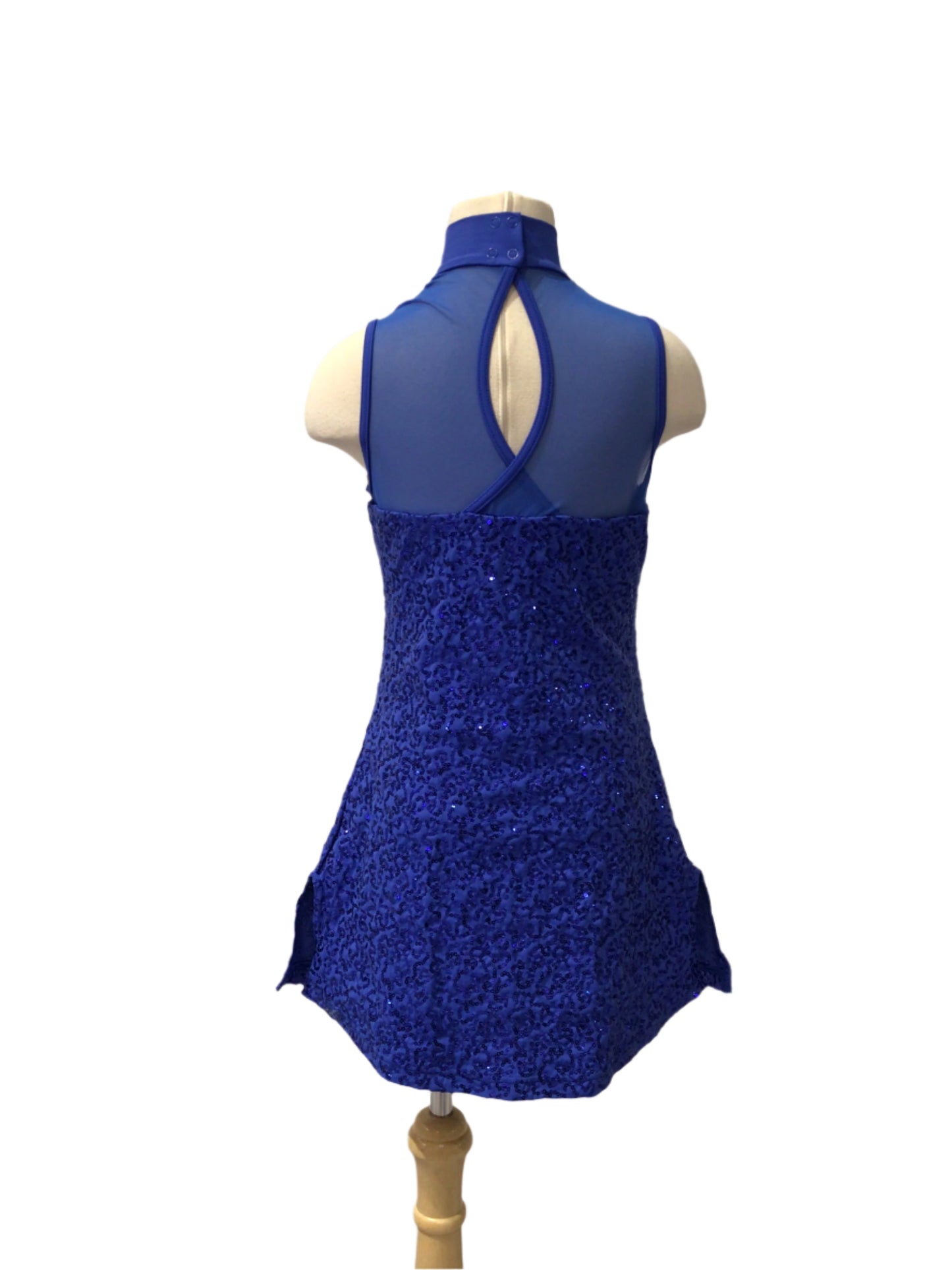 Royal Blue Sequin Halter Jazz Dress