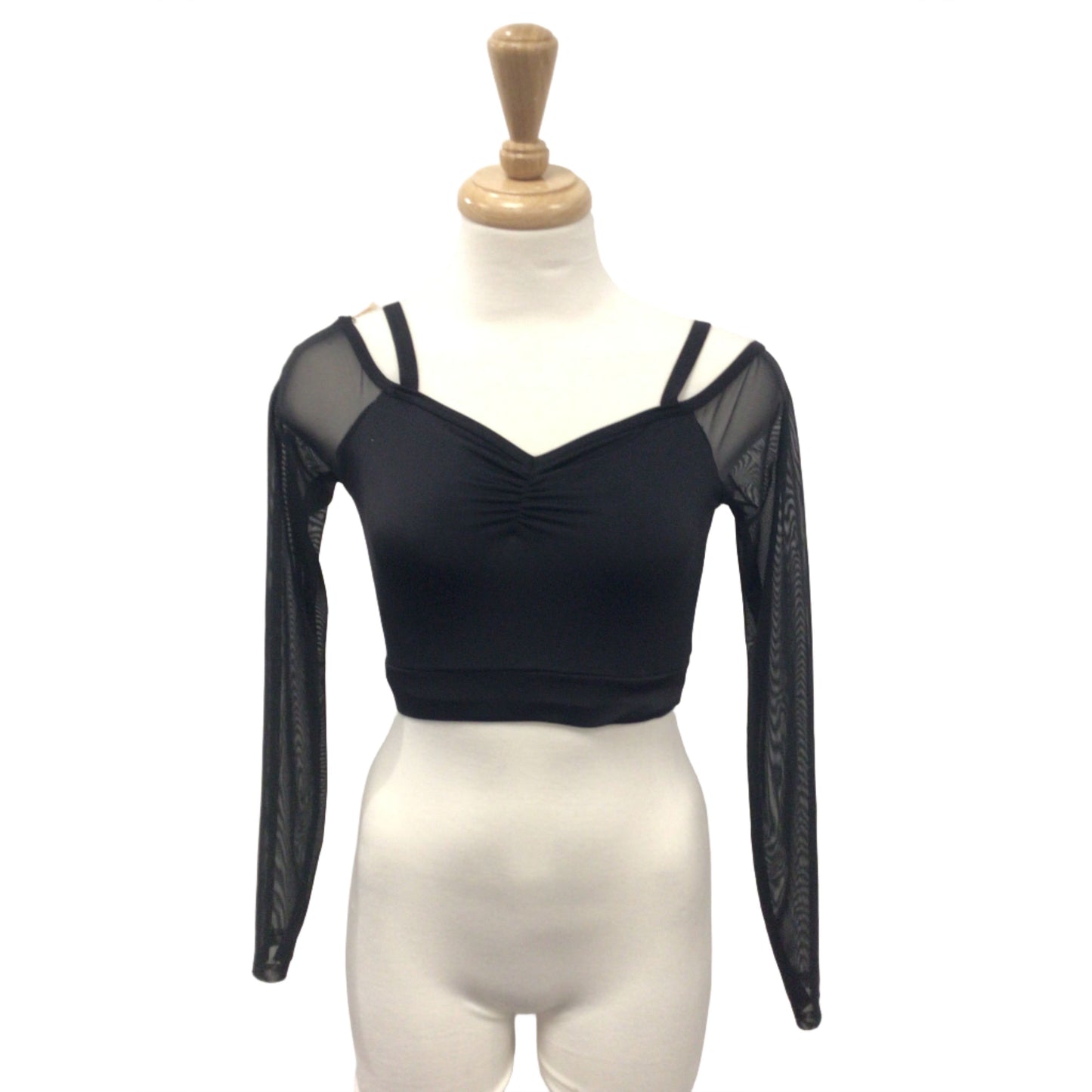 Black Long Sleeve Crop Top