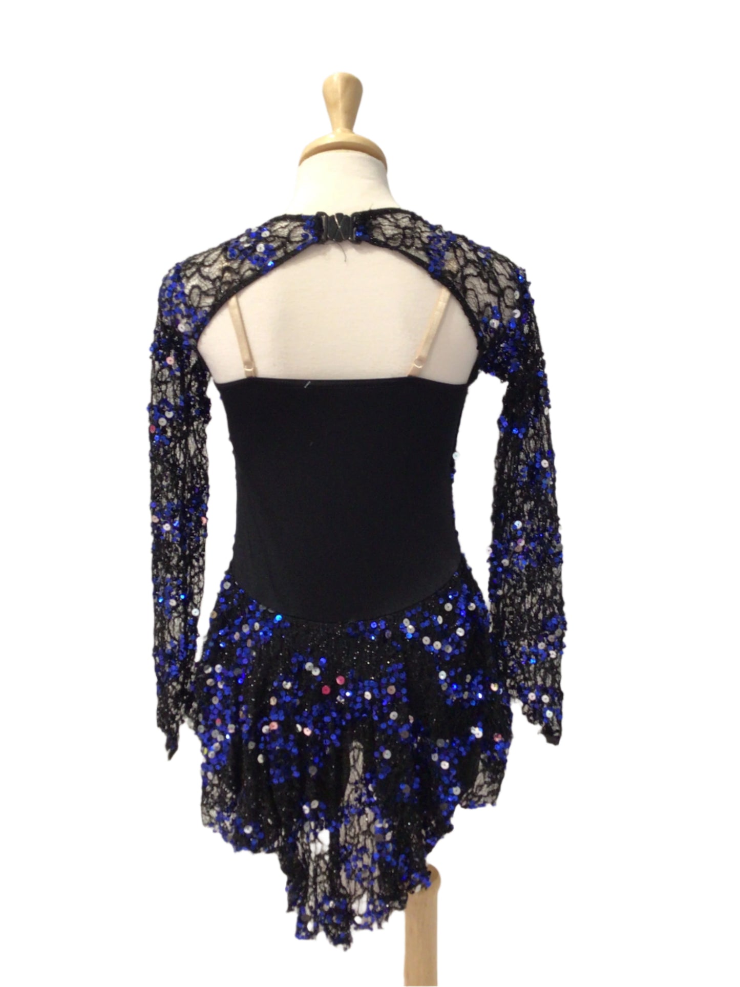 Black and Blue Long Sleeve Biketard