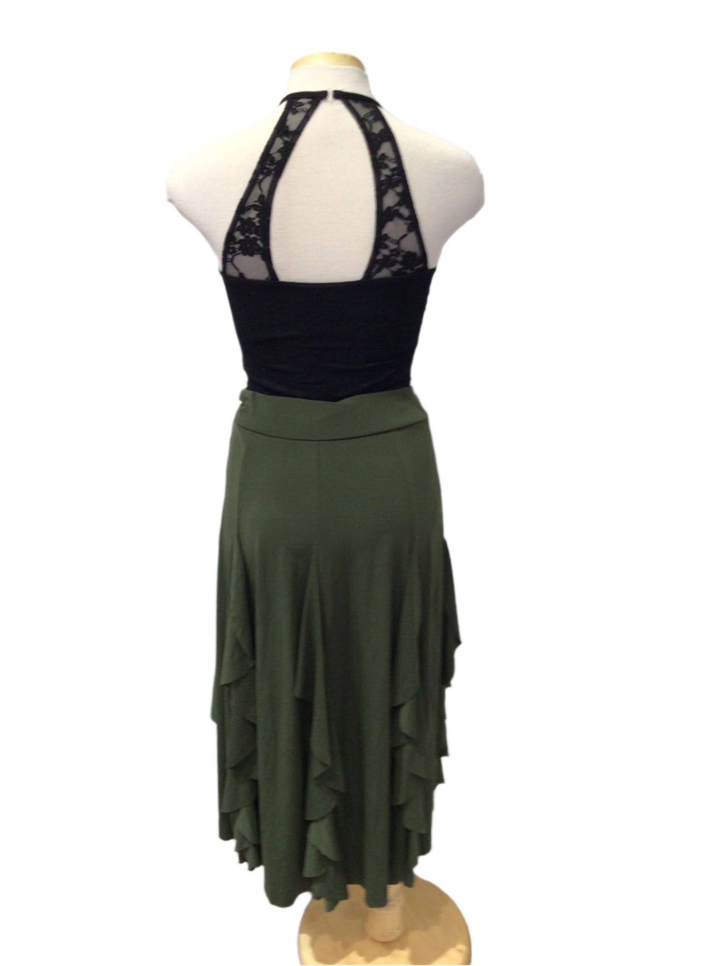 Black and Dark Green Lyrical Dress