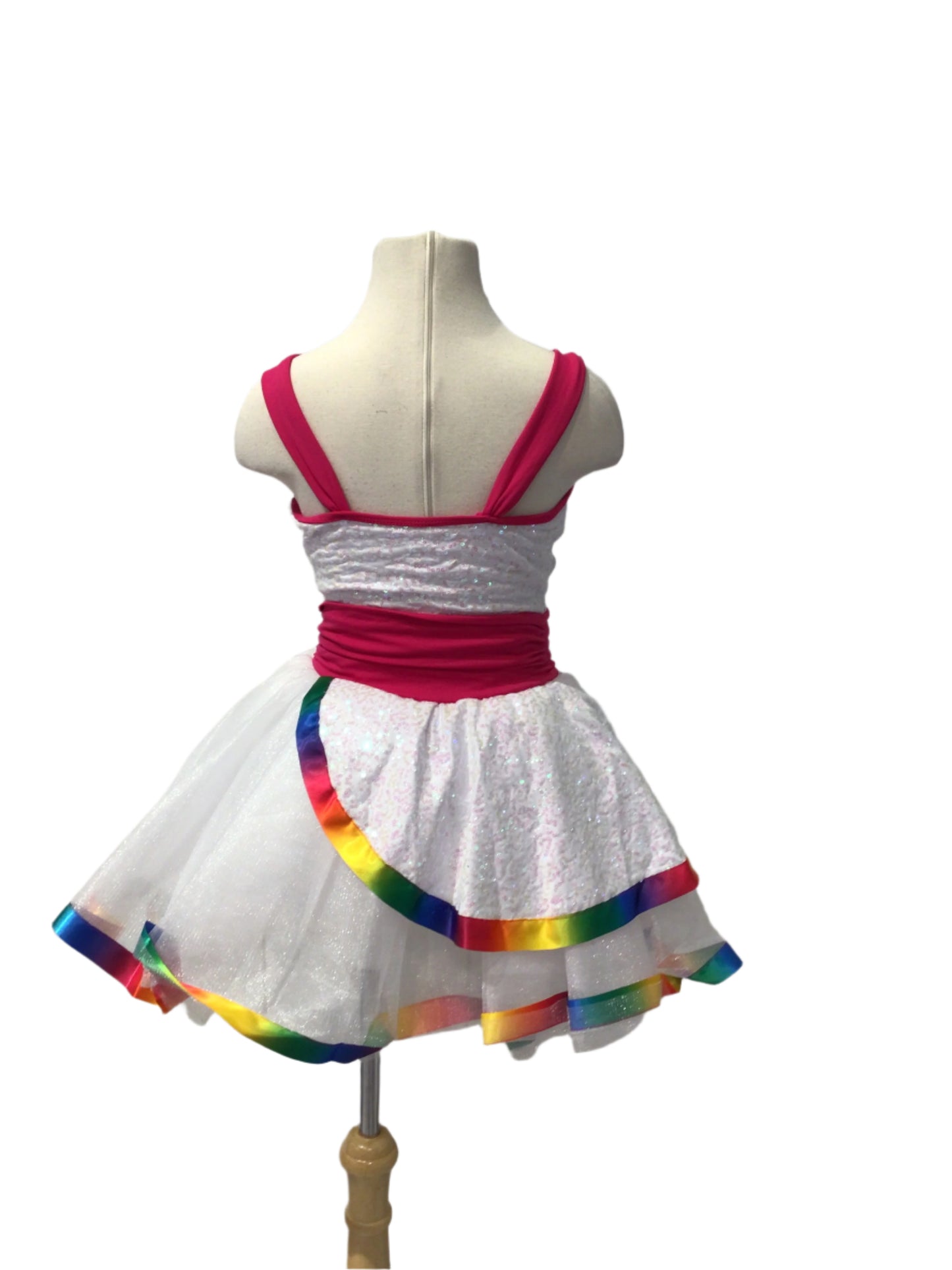 White Pink and Rainbow Romantic Tutu