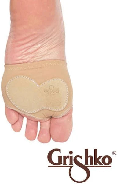 Beige foot undie on a person's foot with 'Grishko' branding.