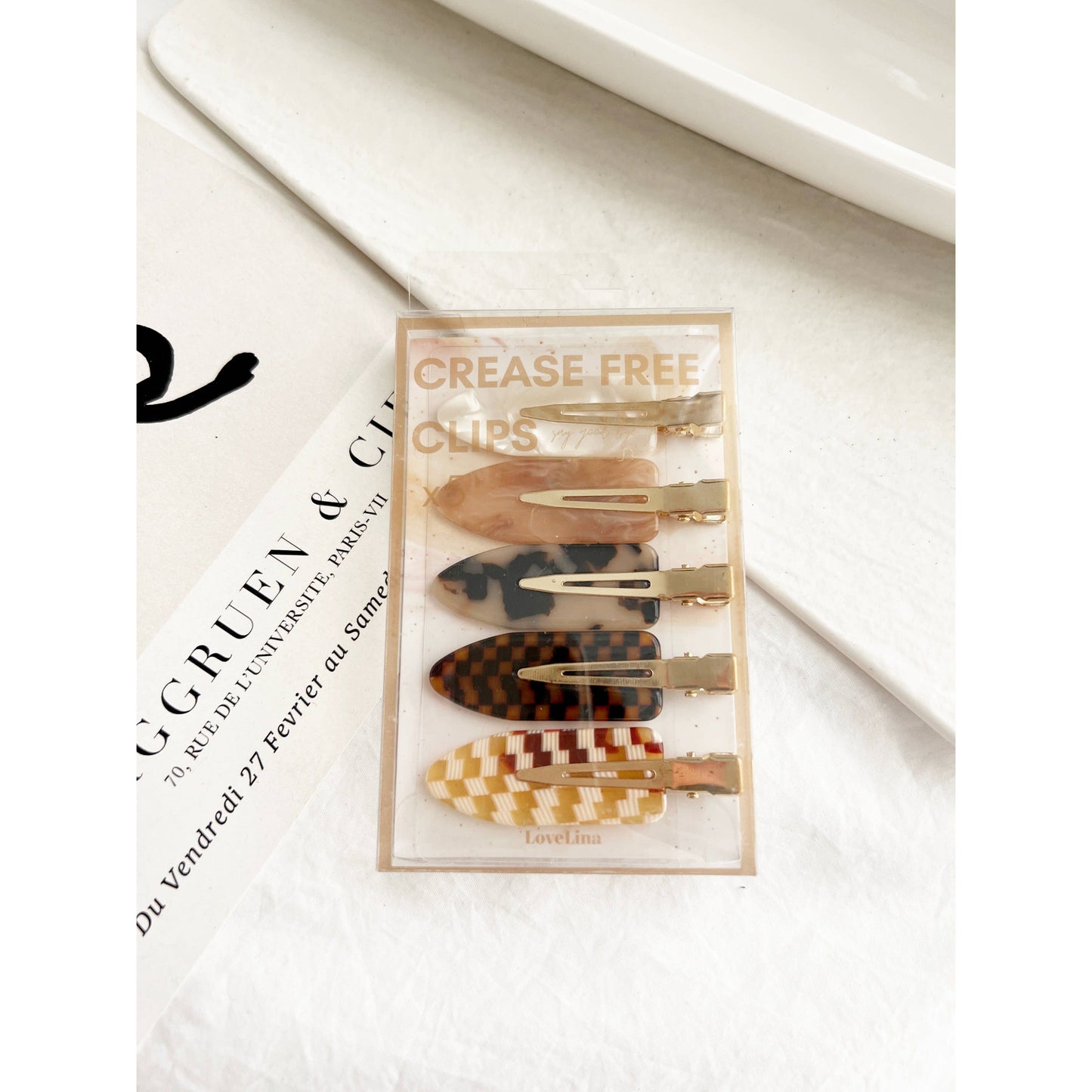 Lovelina Crease Free 5 Clip Set Box - Checkered