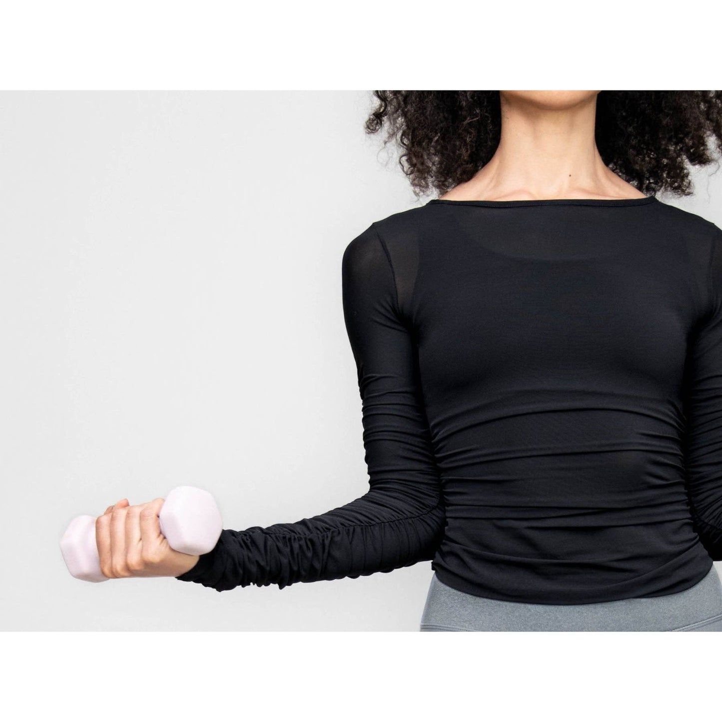 Body Wrappers Long Sleeve Mesh Top