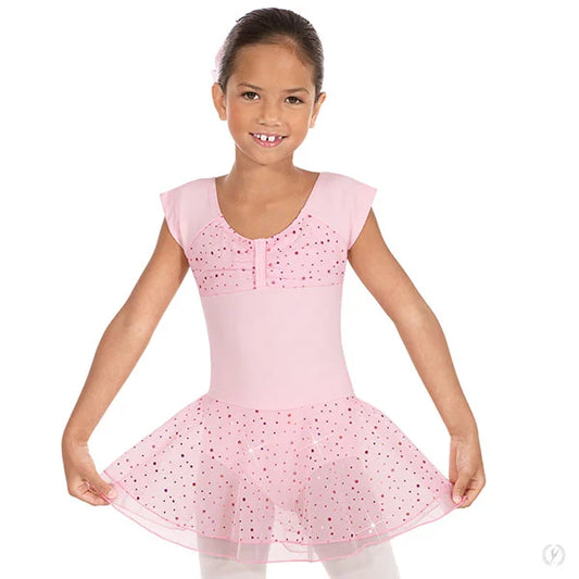 Child's Sparkle Short-Sleeved Leotard w/ Skirt