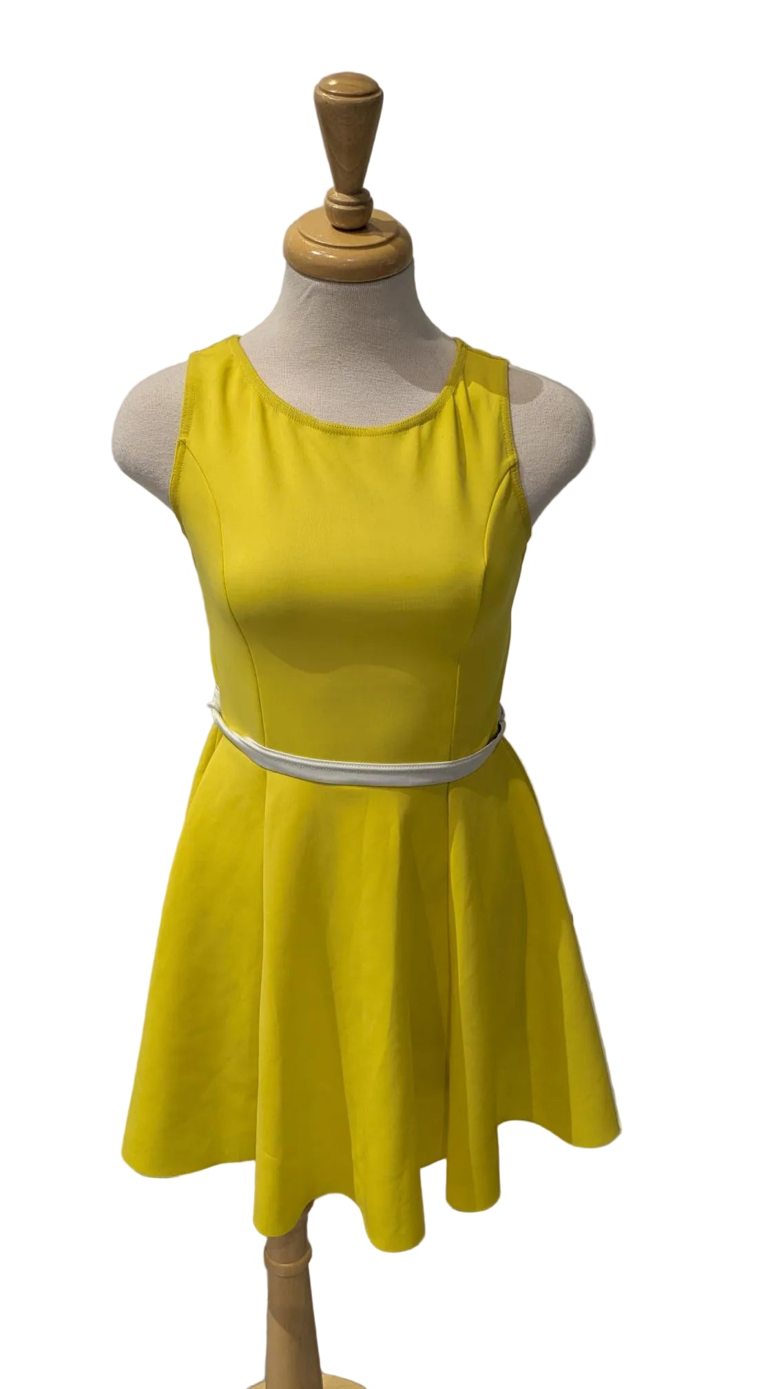 Bright Yellow Boat Neck Dress