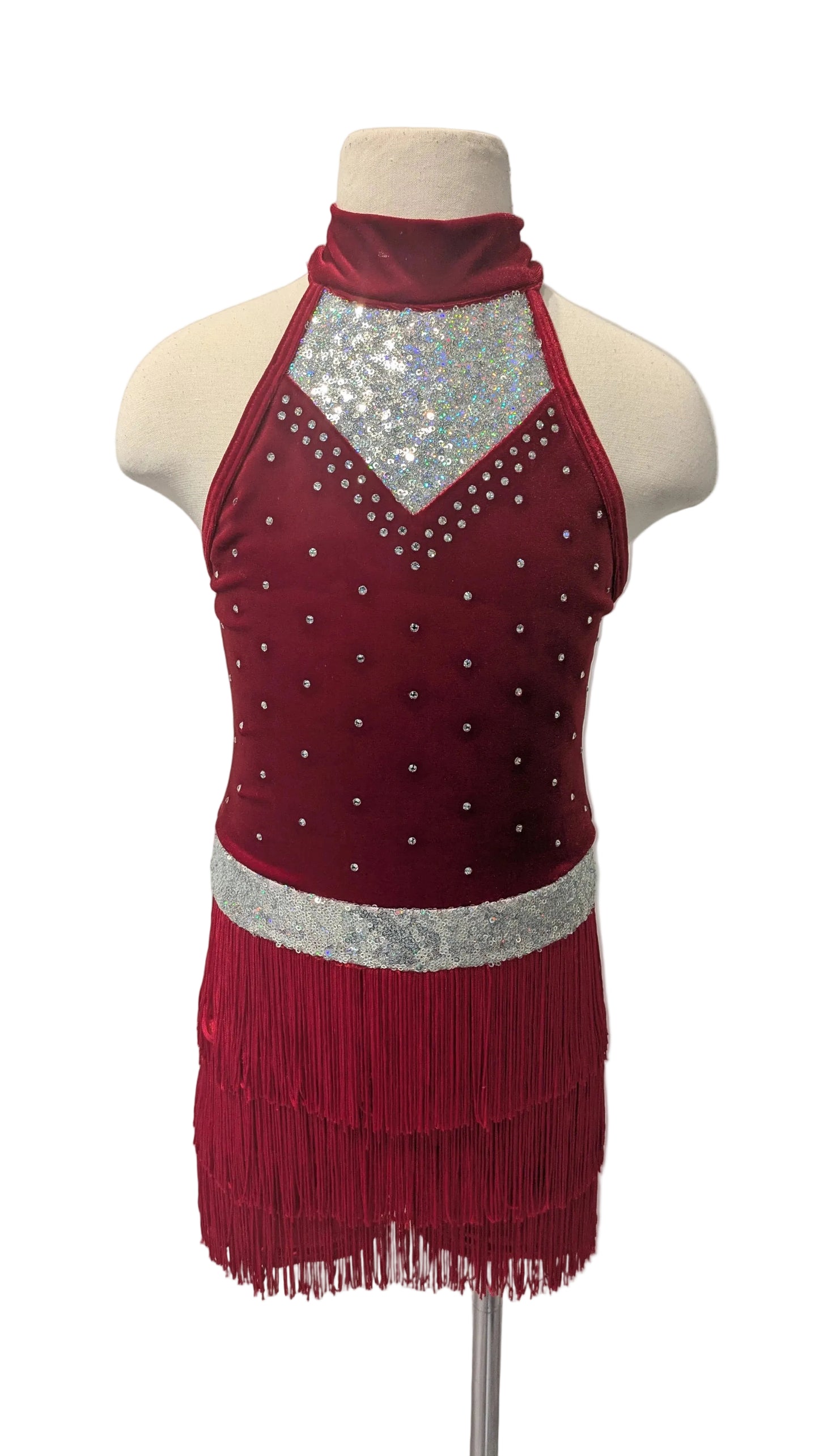 Red and Silver Tassel One Piece
