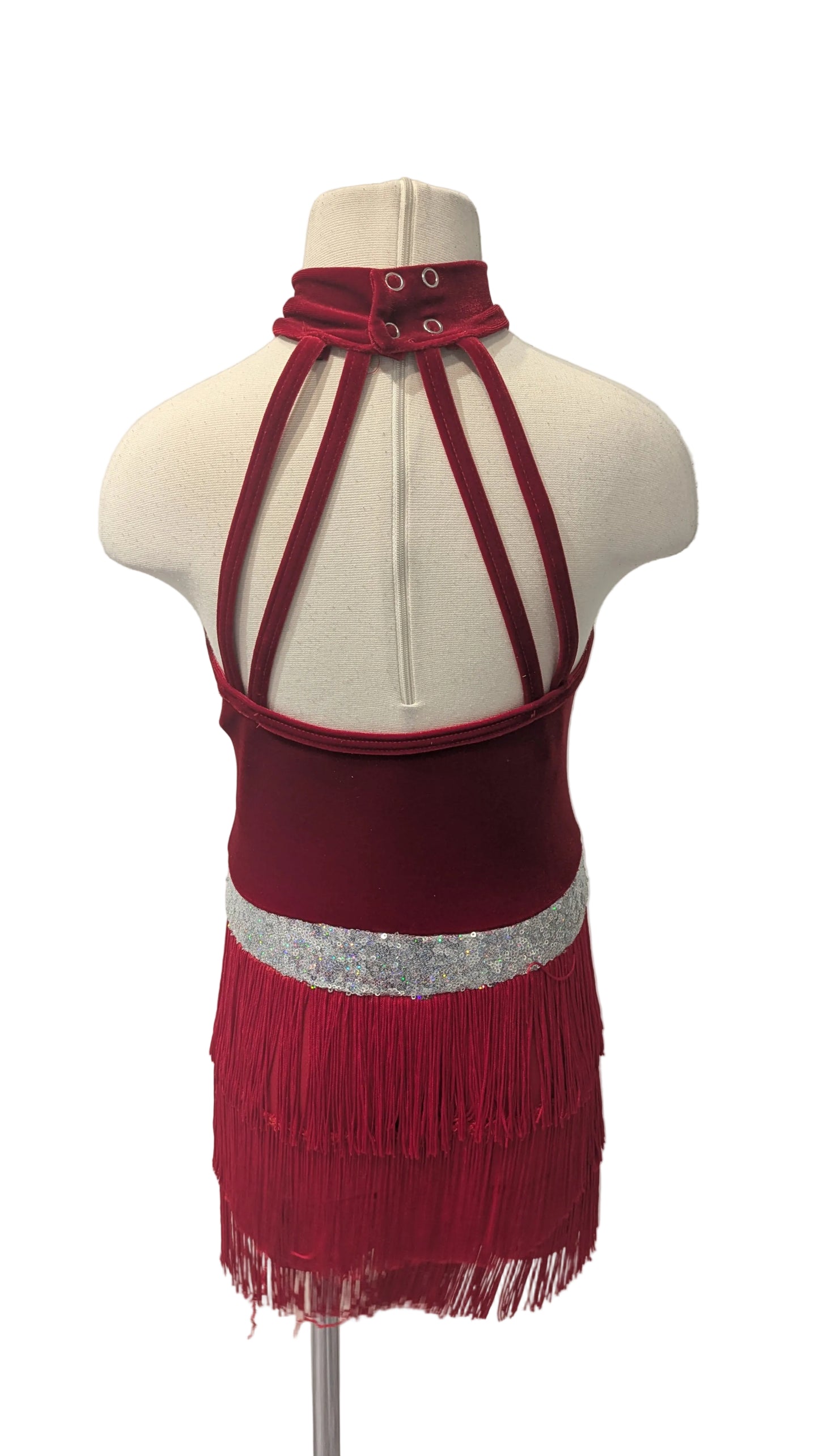 Red and Silver Tassel One Piece