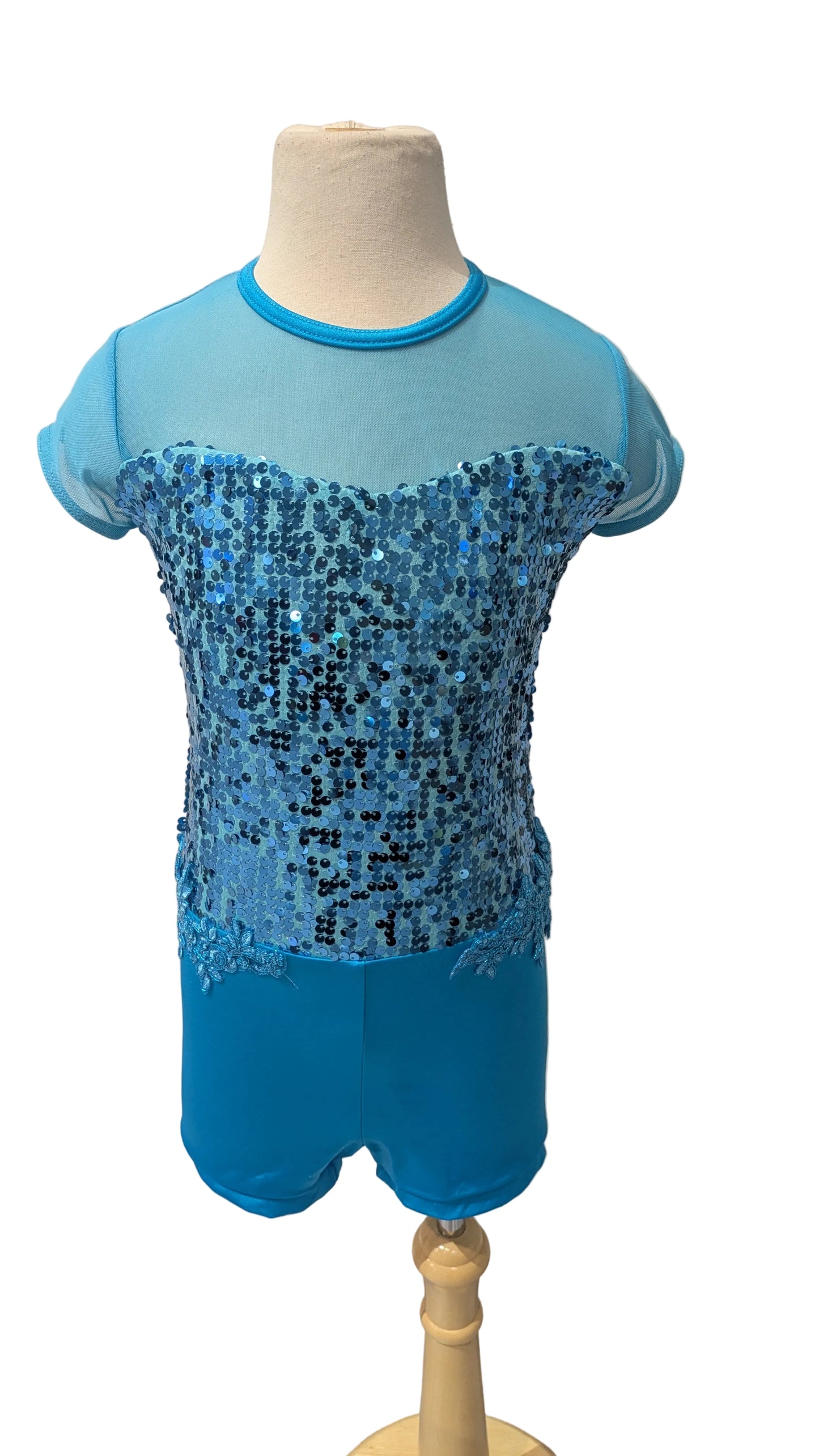 Bright Blue Sequined Unitard
