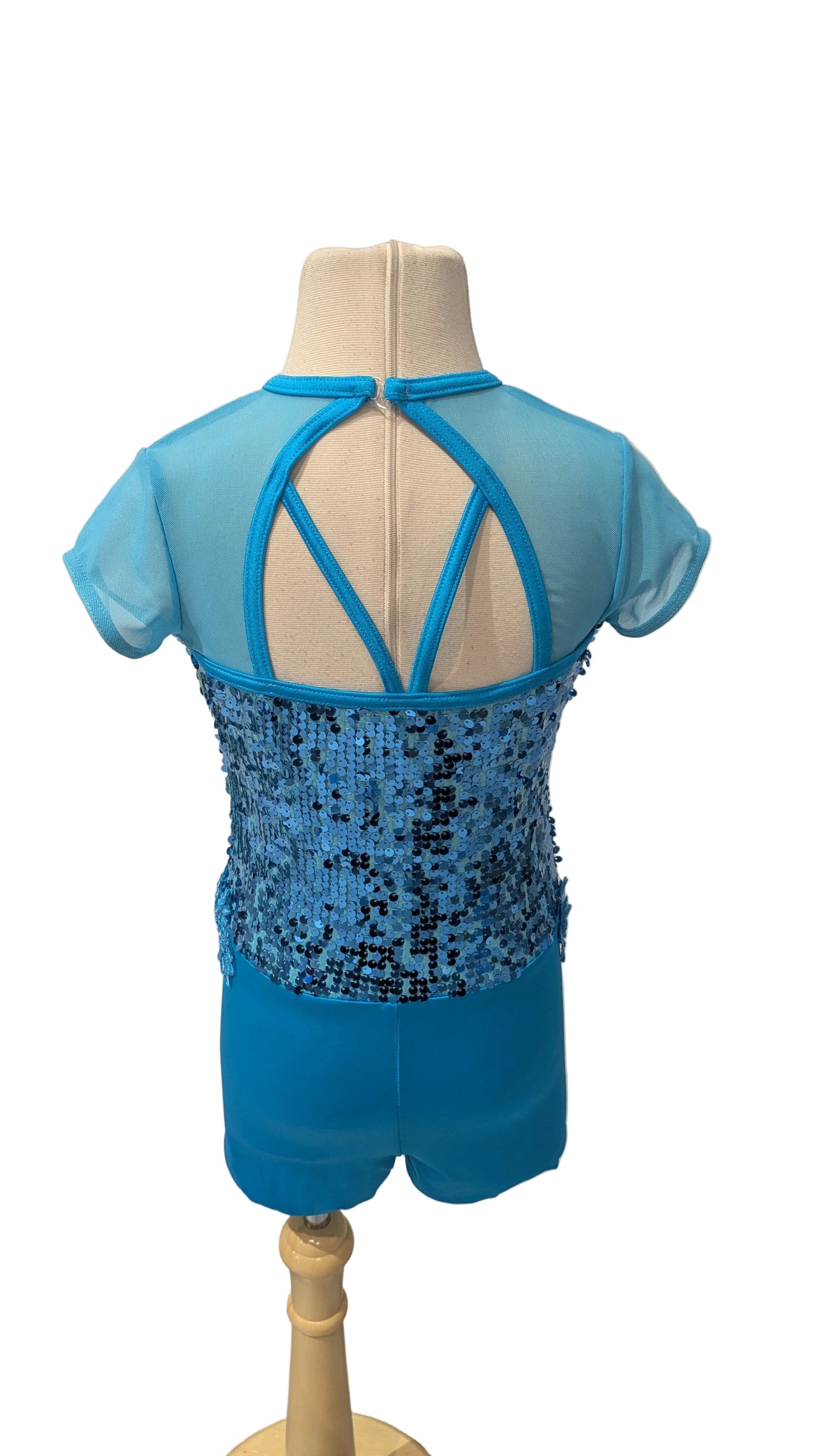 Bright Blue Sequined Unitard