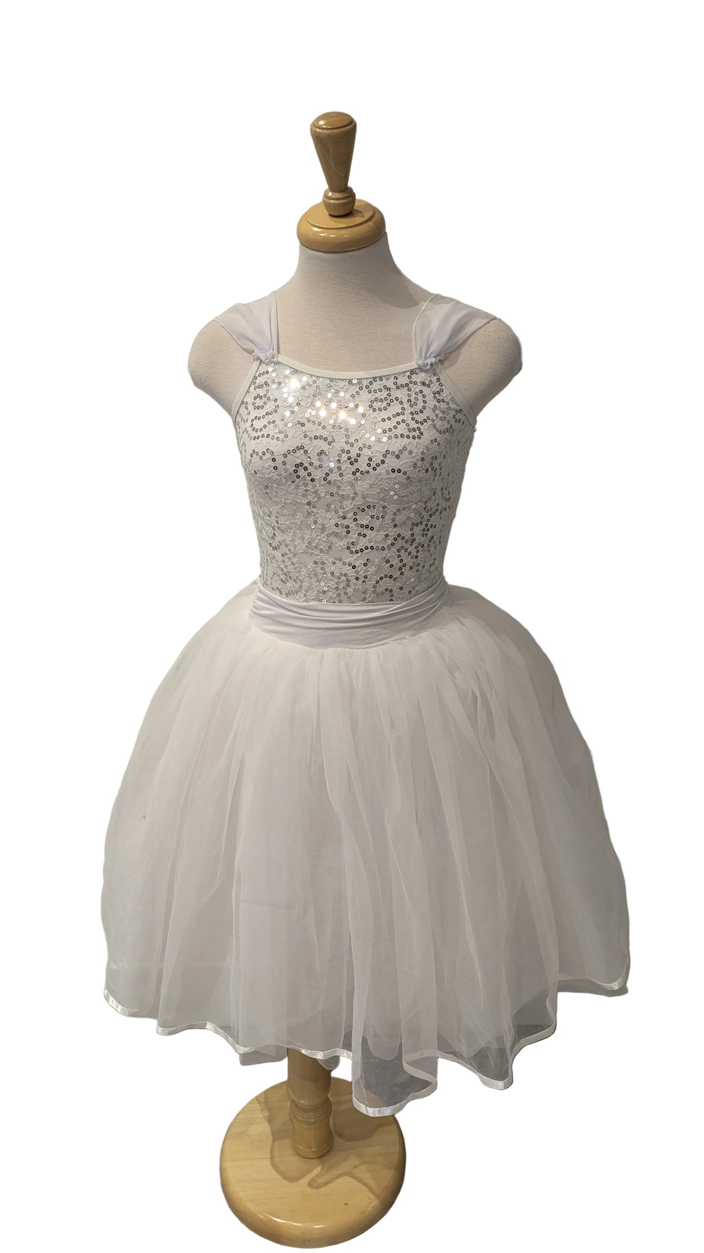 Sequin White Tutu with Tie