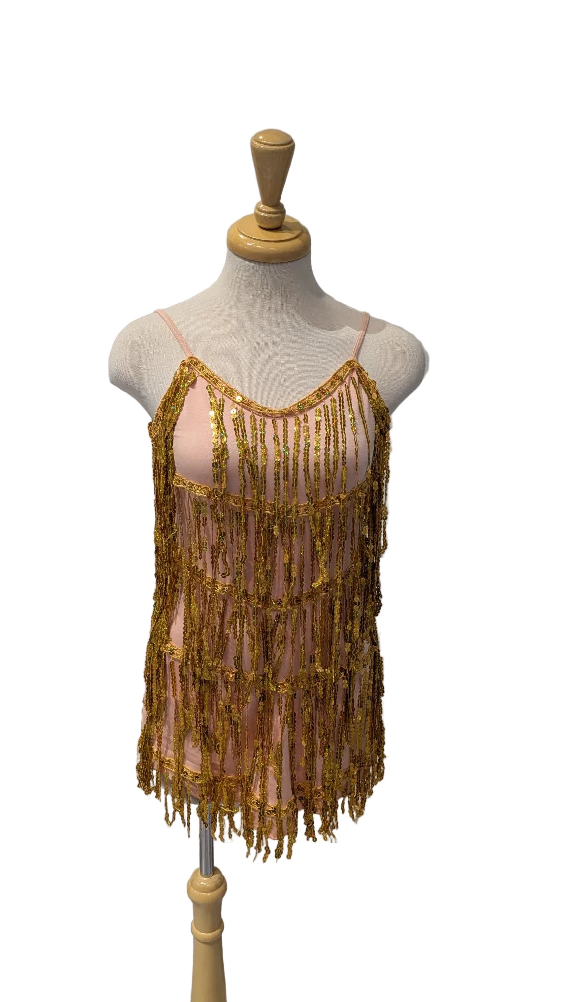 Pink with Gold Sequins Flapper