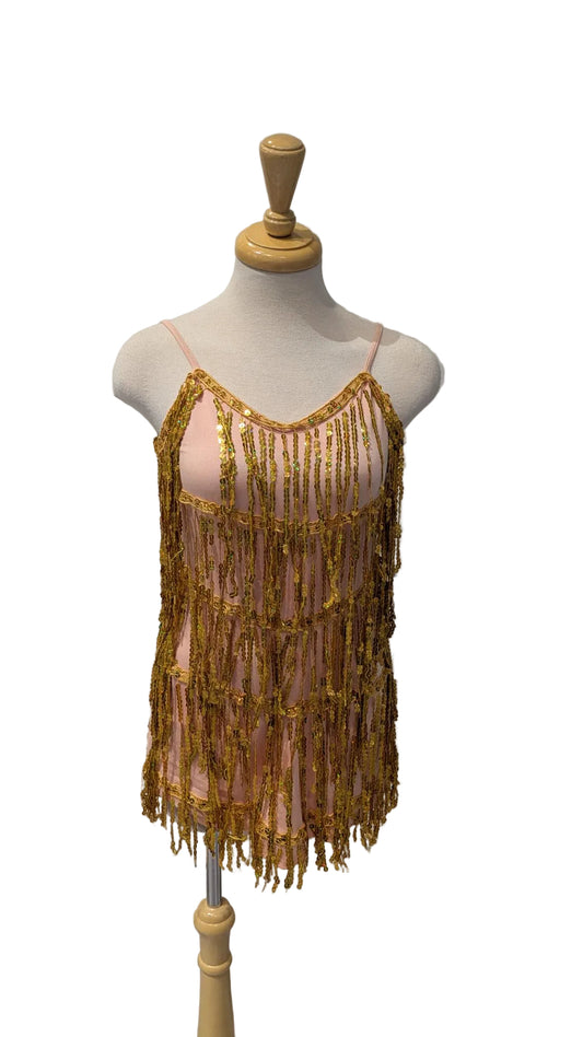 Pink with Gold Sequins Flapper