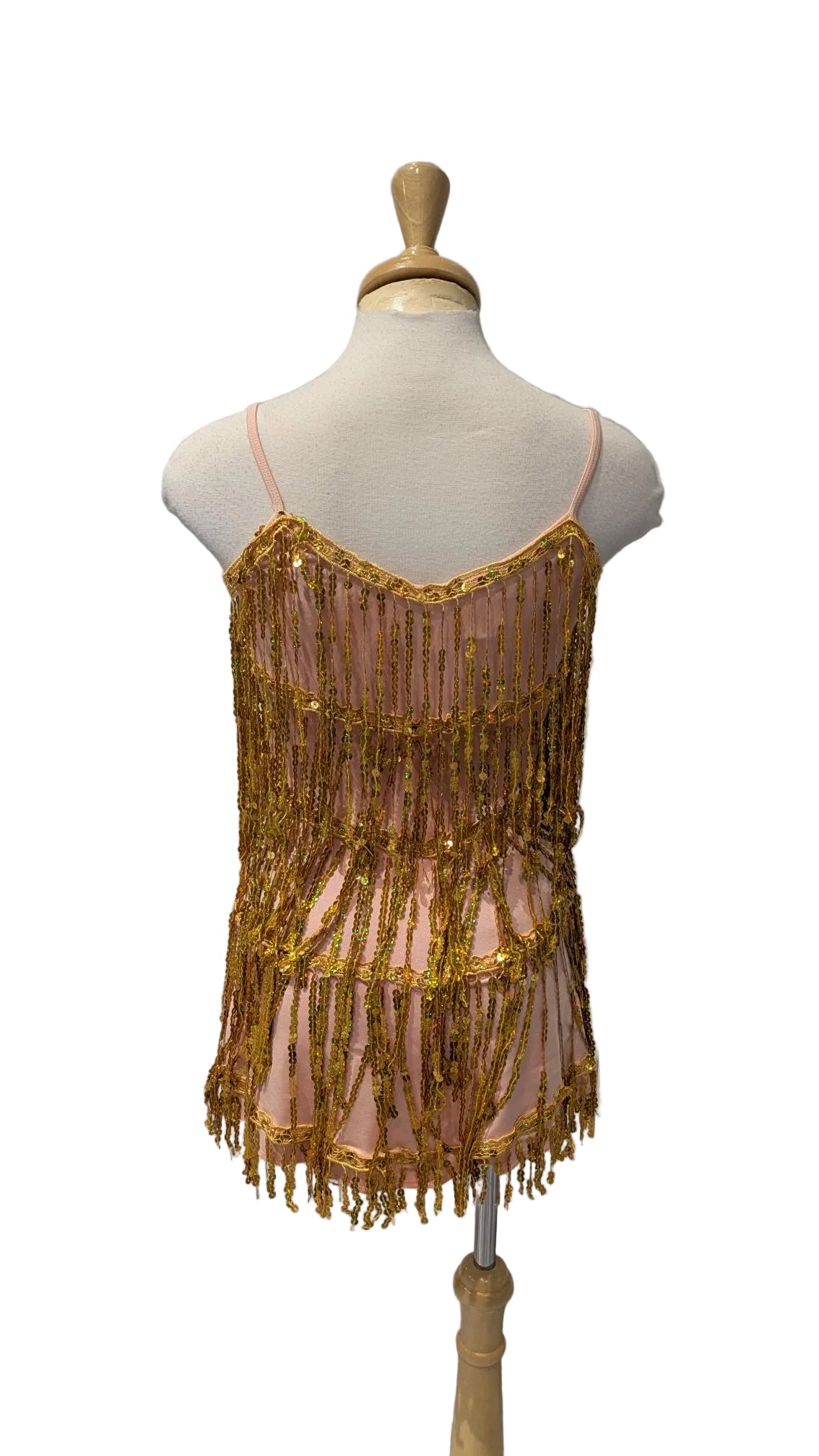 Pink with Gold Sequins Flapper