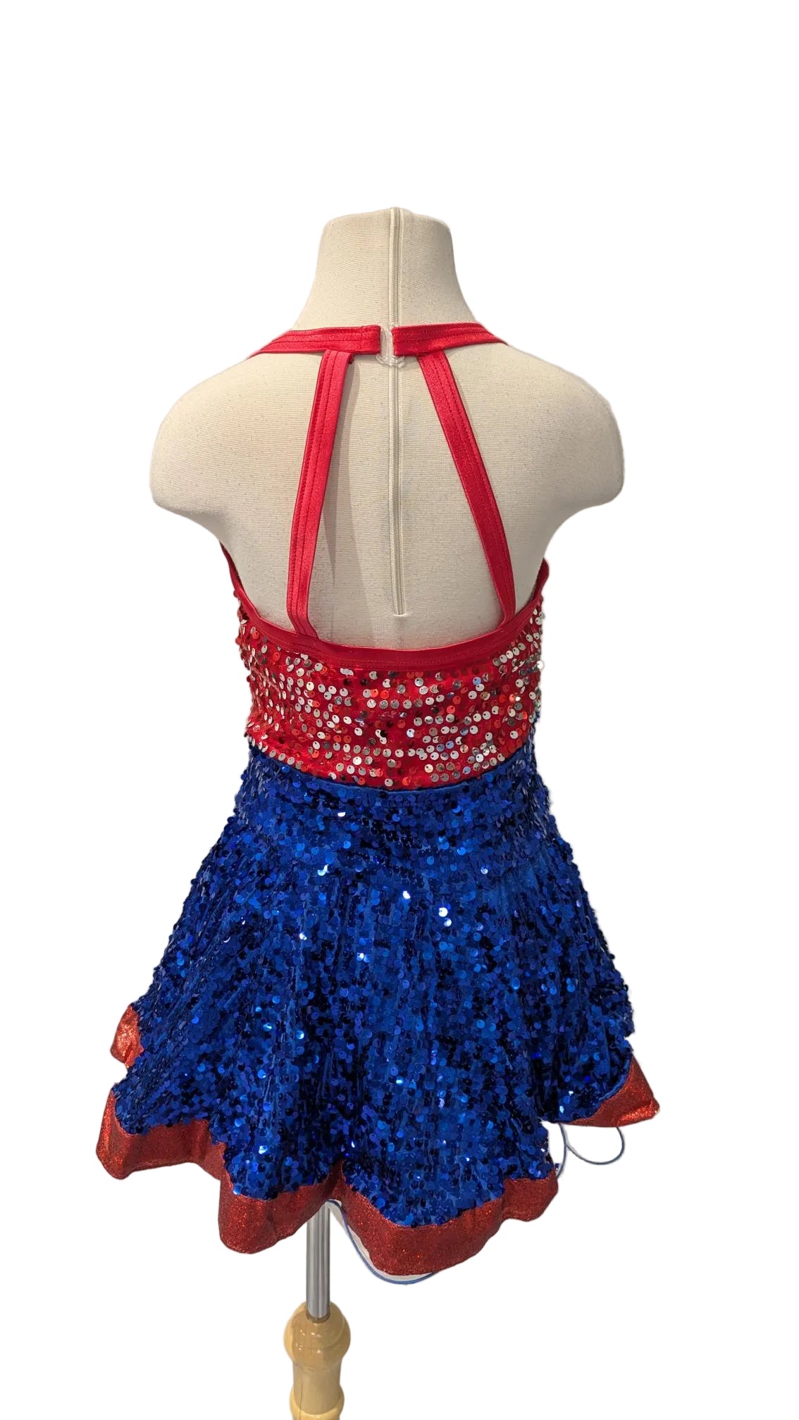Red and Blue Sequin Dress