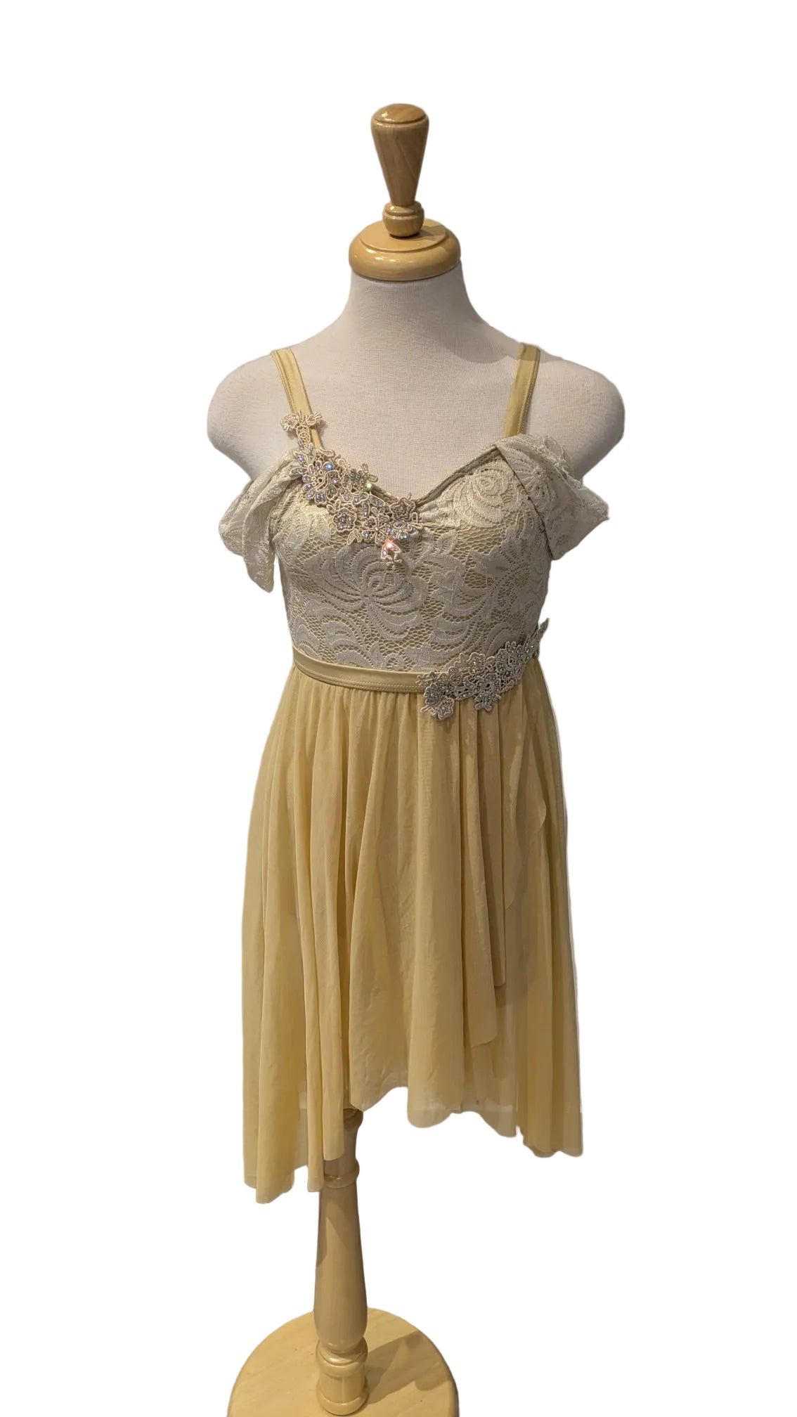Gold and Cream lace Lyrical Dress