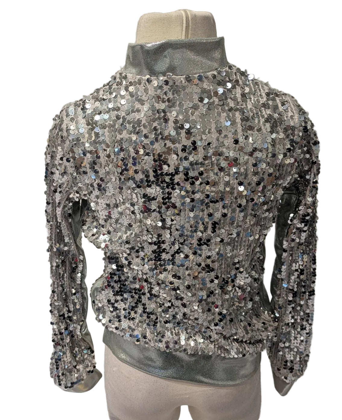 Sequin Silver Zip Up Jacket