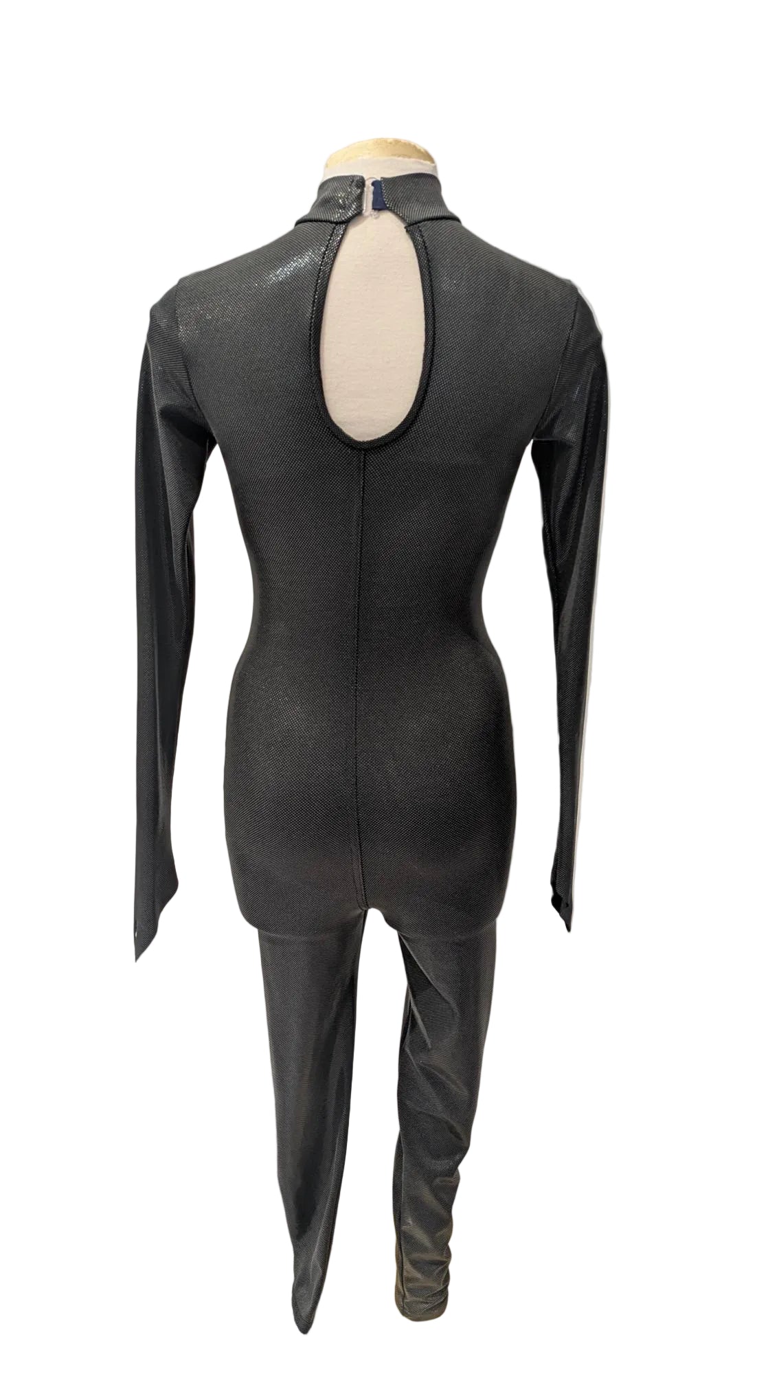 Long Sleeve Shiny Black Unitard