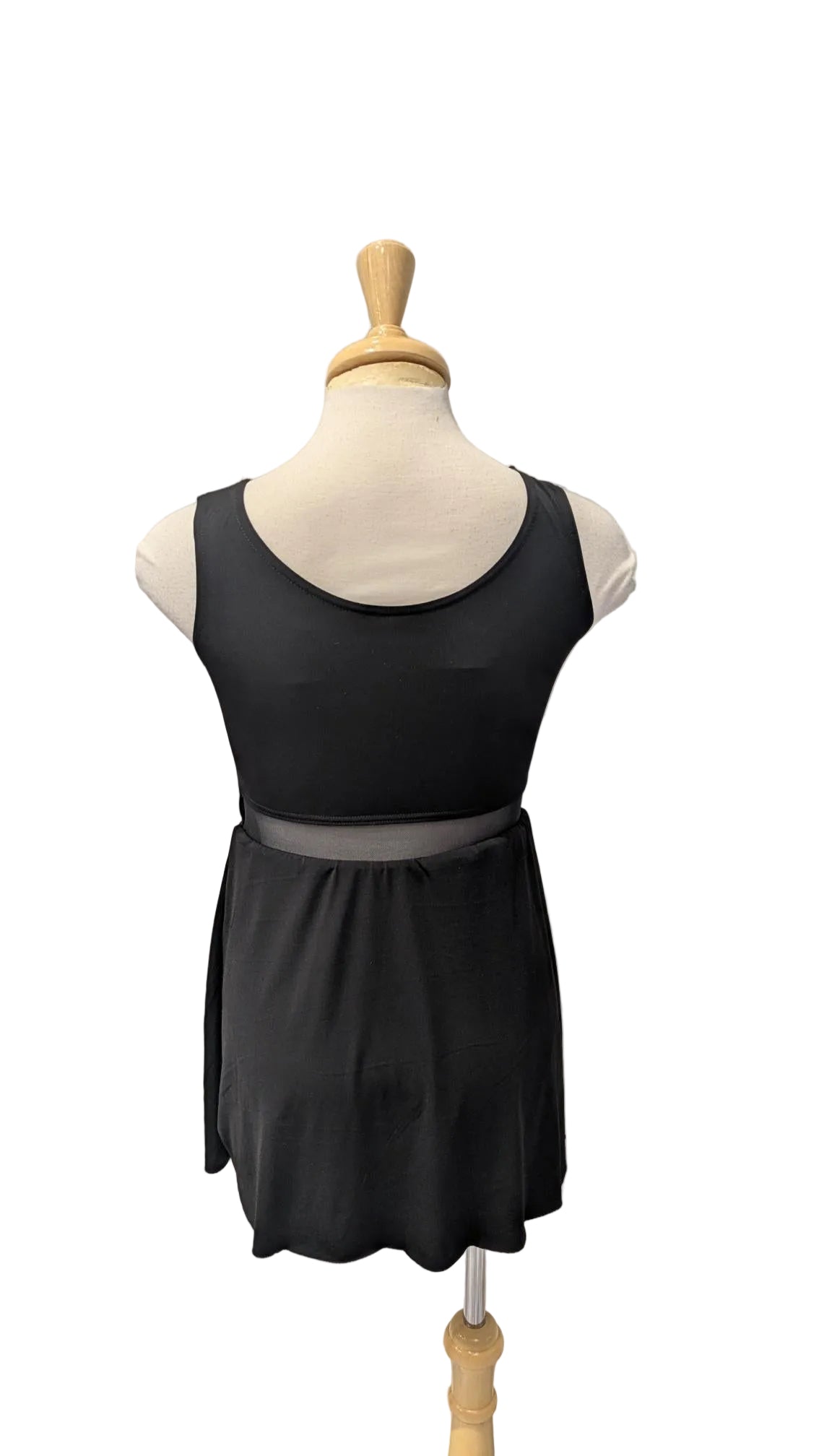 Short Black Dress with Gathered Front