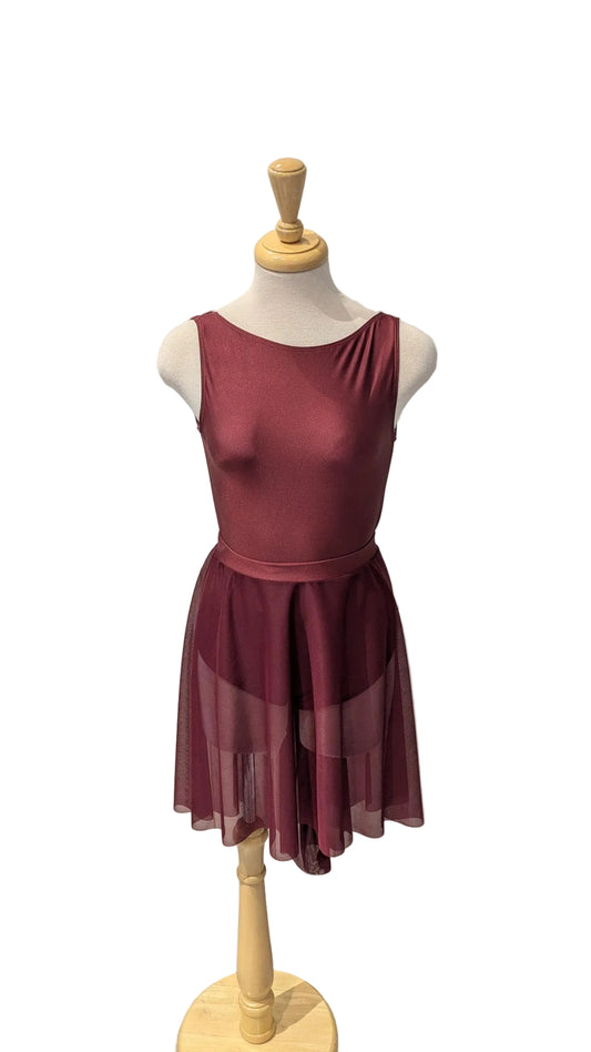 Burgundy Bodysuit and Skirt