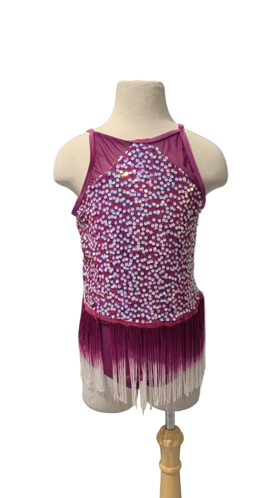 Magenta Sequin and Fringe Costume