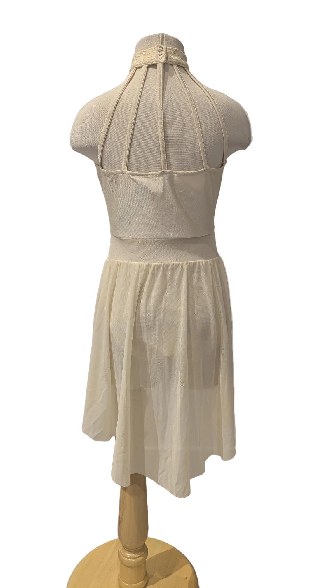 Cream Lace Lyrical Dress with Halter Neck