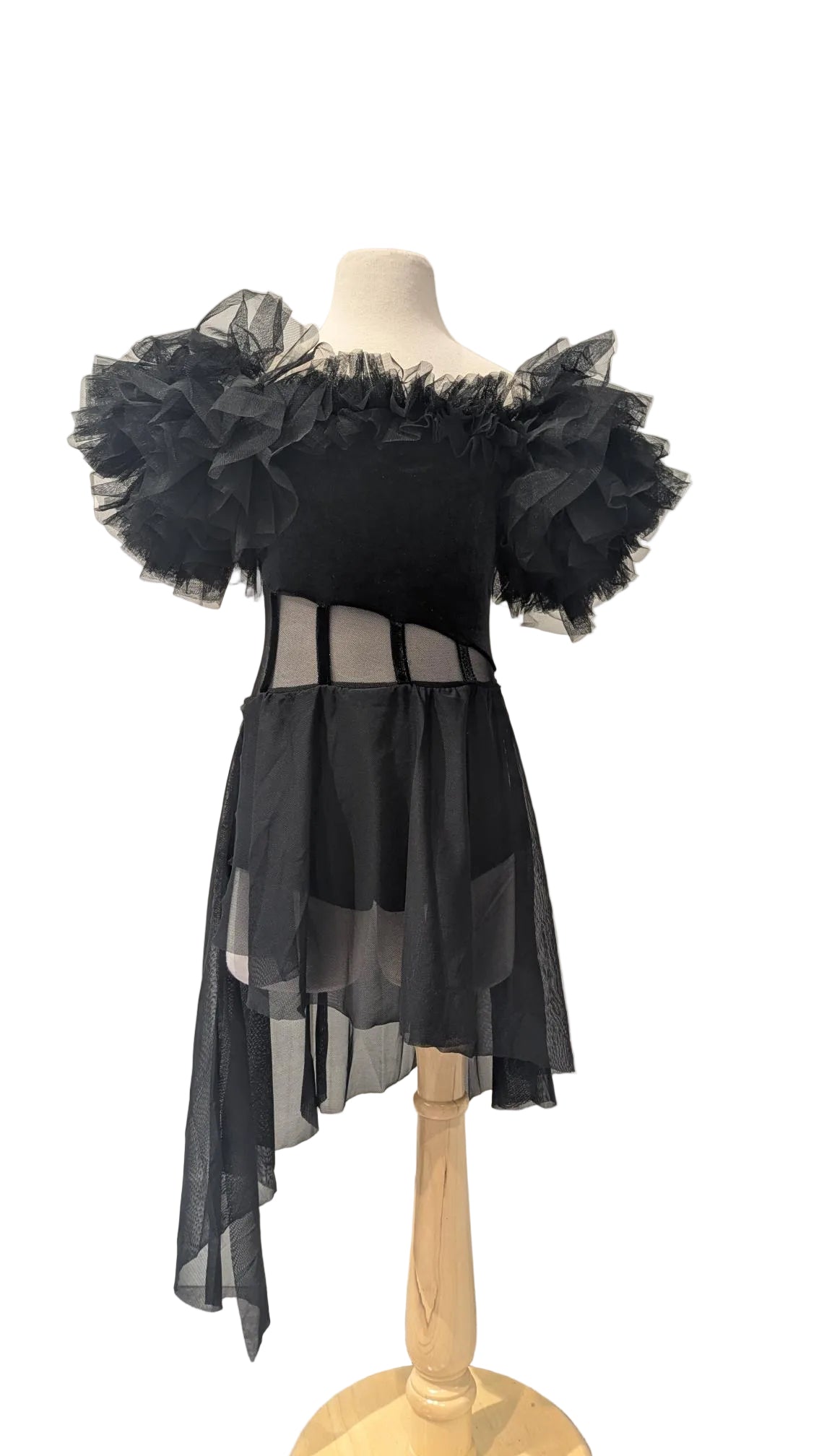 Black Off the Shoulder Ruffle Dress