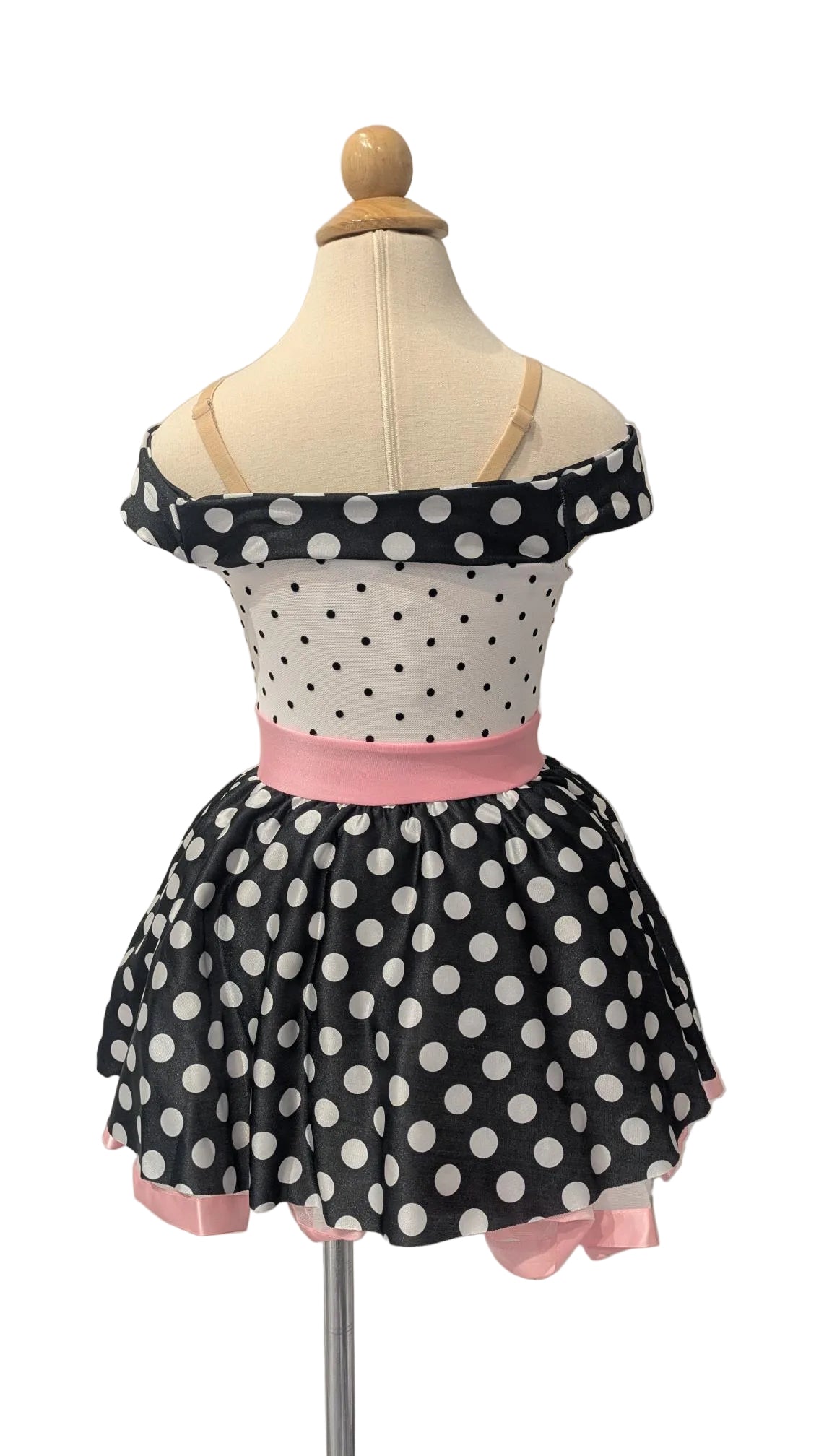 Pink Black and White Polka Dot Poodle Skirt