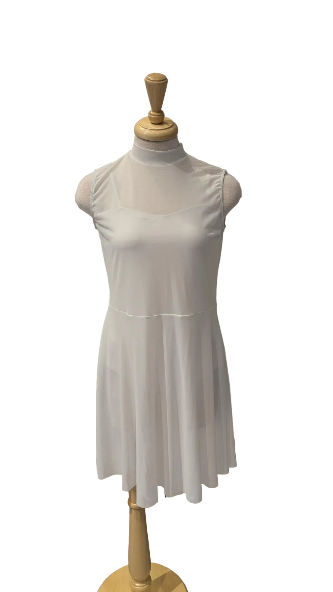 White Mesh Dress with a Camisole Bodysuit