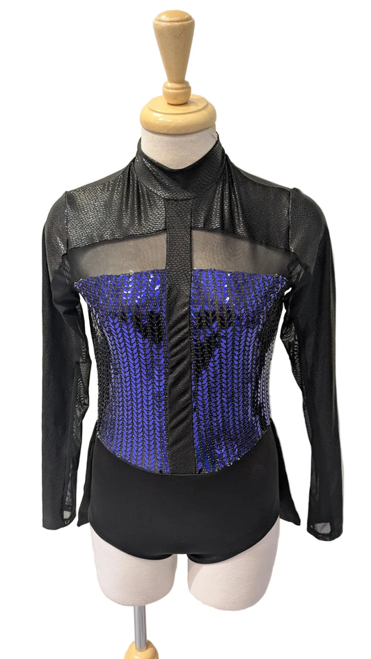 Blue Metallic Long Sleeve Jazz