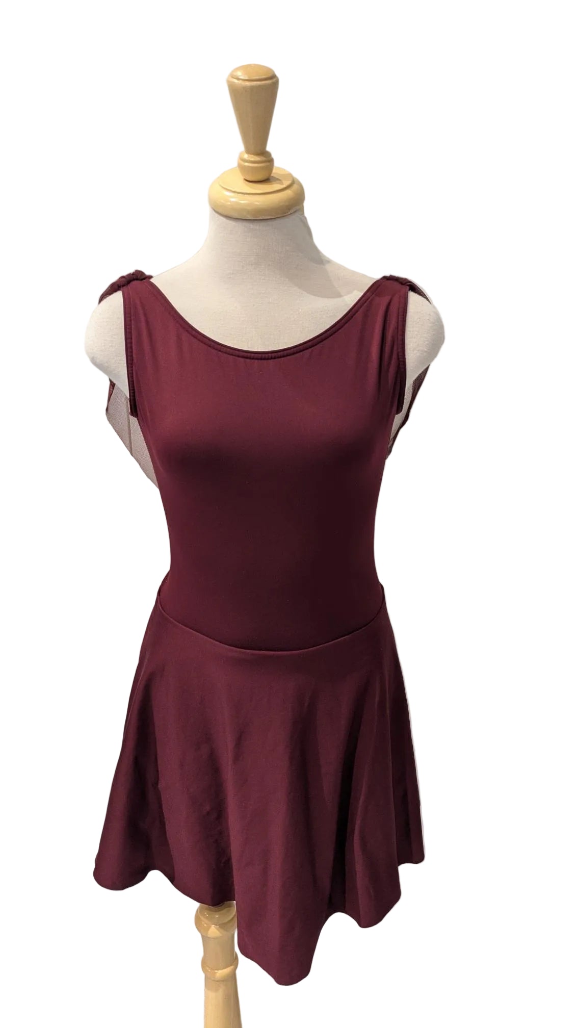 Burgundy Open Back Dress