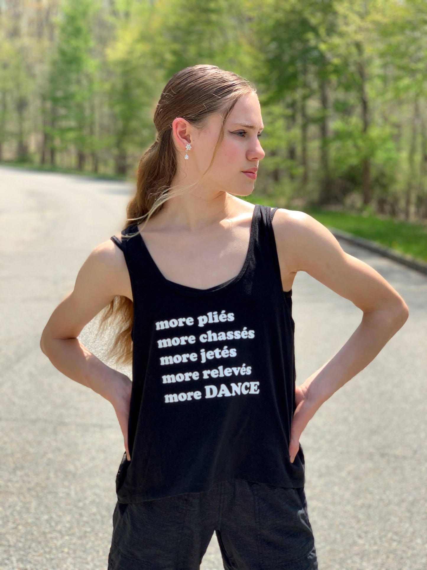 Motionwear - More Dance Black Lace Back Tank