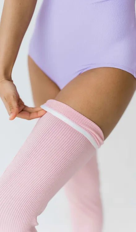 No-Slip Legwarmer: Light Pink Rib