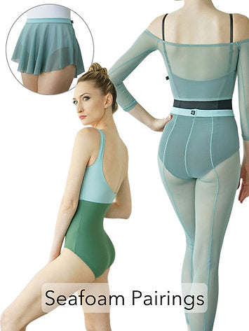 Luster Leotard: Seafoam + Everglade