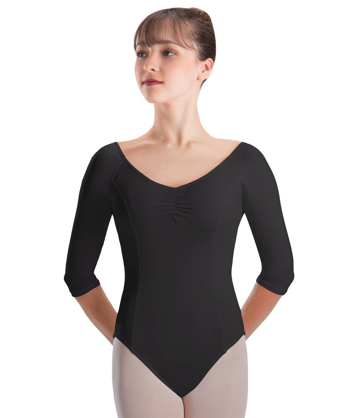 Motionwear - SilkSkyn Raglan 3/4 Sleeve High Back Leotard