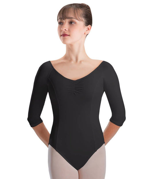 Motionwear - SilkSkyn Raglan 3/4 Sleeve High Back Leotard