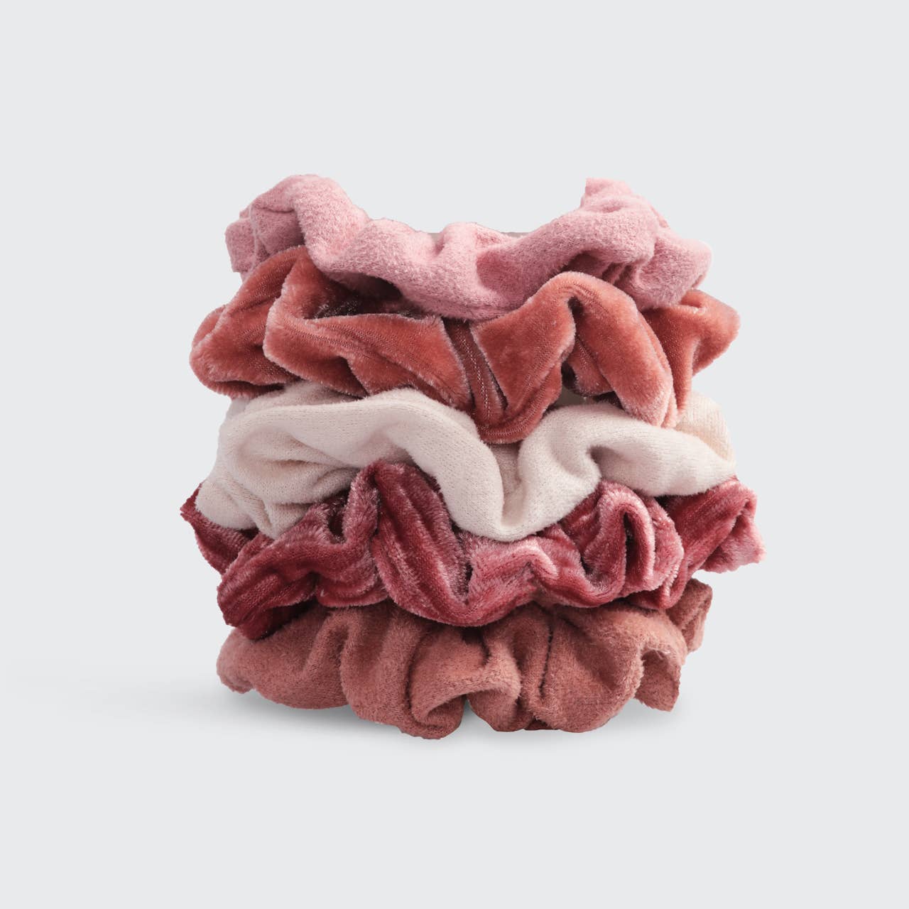 KITSCH - Velvet Scrunchies - Blush and Mauve