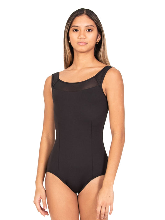 Body Wrappers - Mesh Neckline Tank Leo