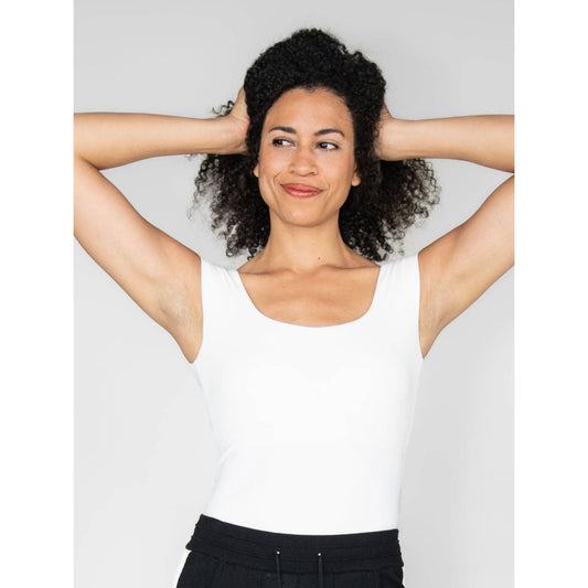 Body Wrappers Scoop Neck top - Ivory