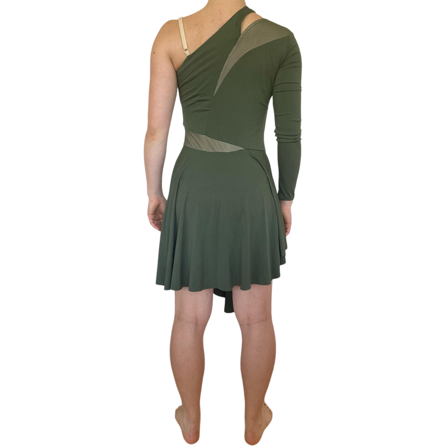 Asymmetrical Green Mid-Length Dress