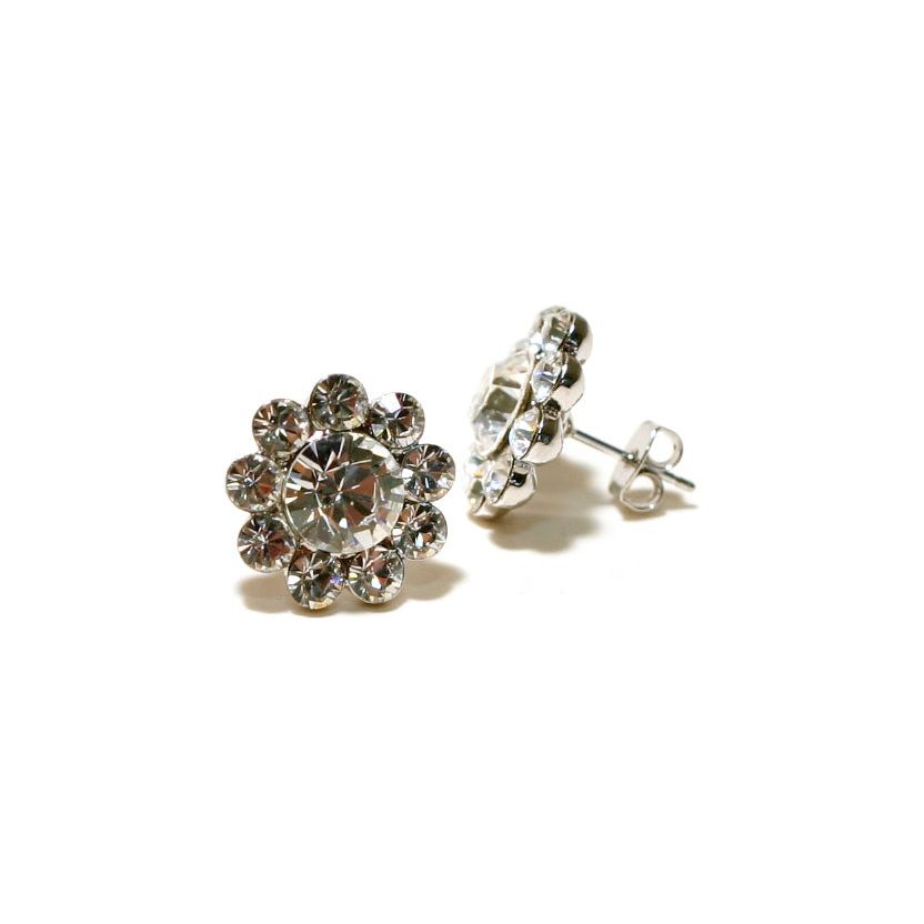 Flower Crystal Earrings (pierced)