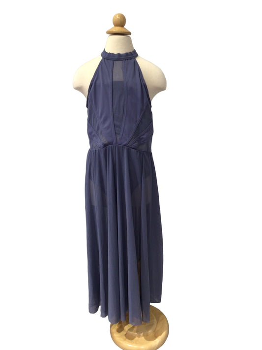 Blue Grey Halter Lyrical Dress