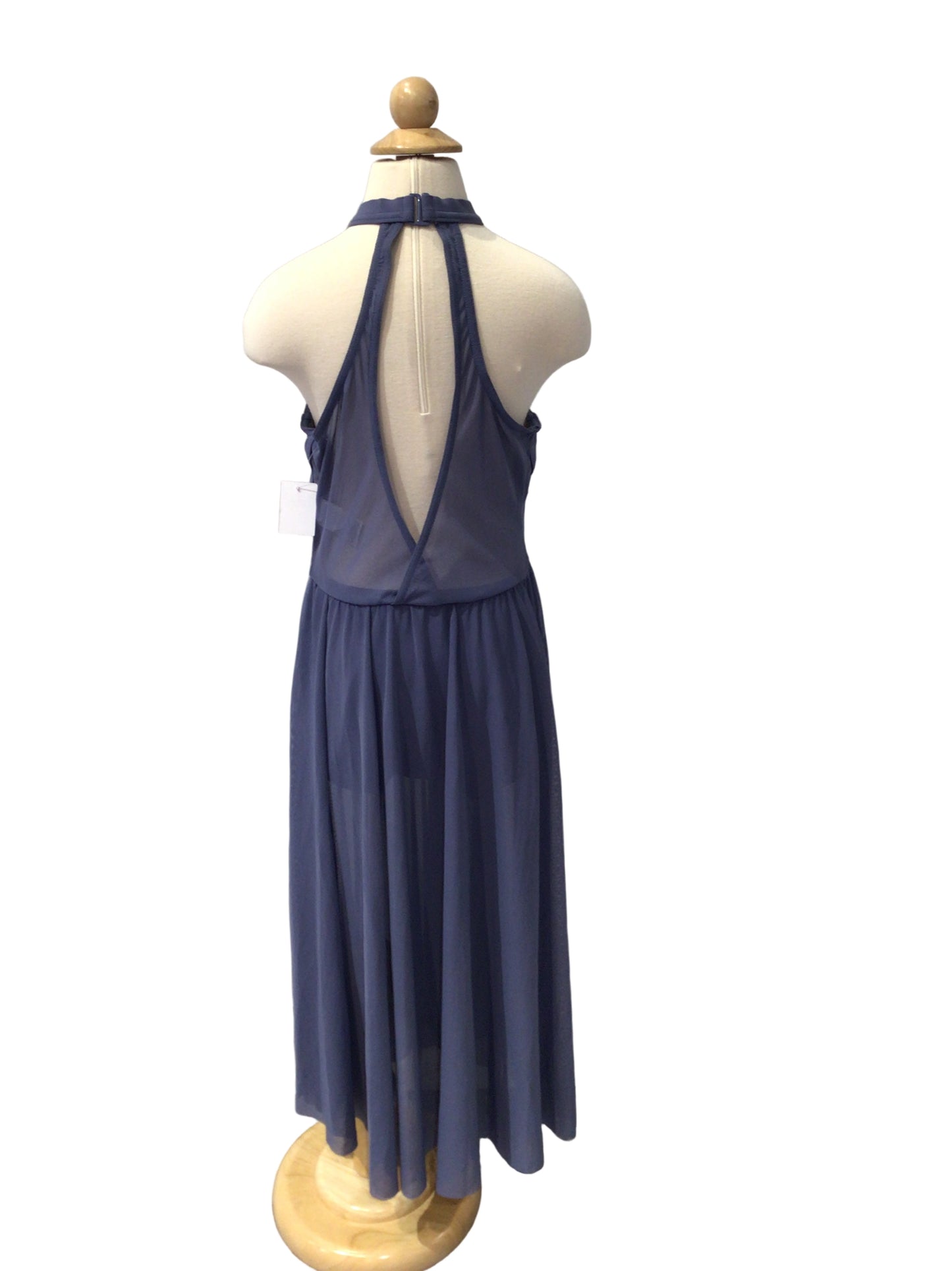 Blue Grey Halter Lyrical Dress