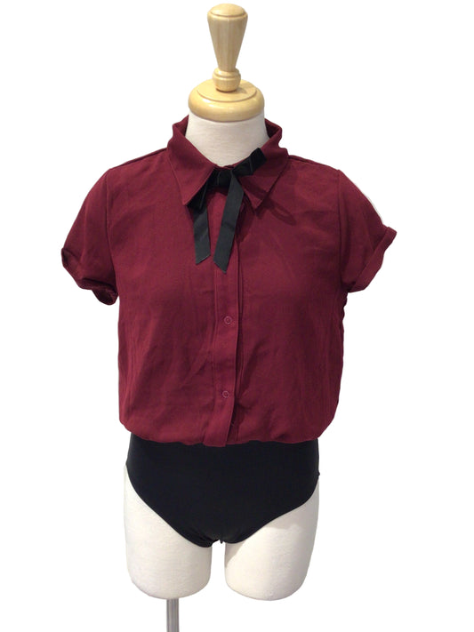 Maroon Blouse Bodysuit