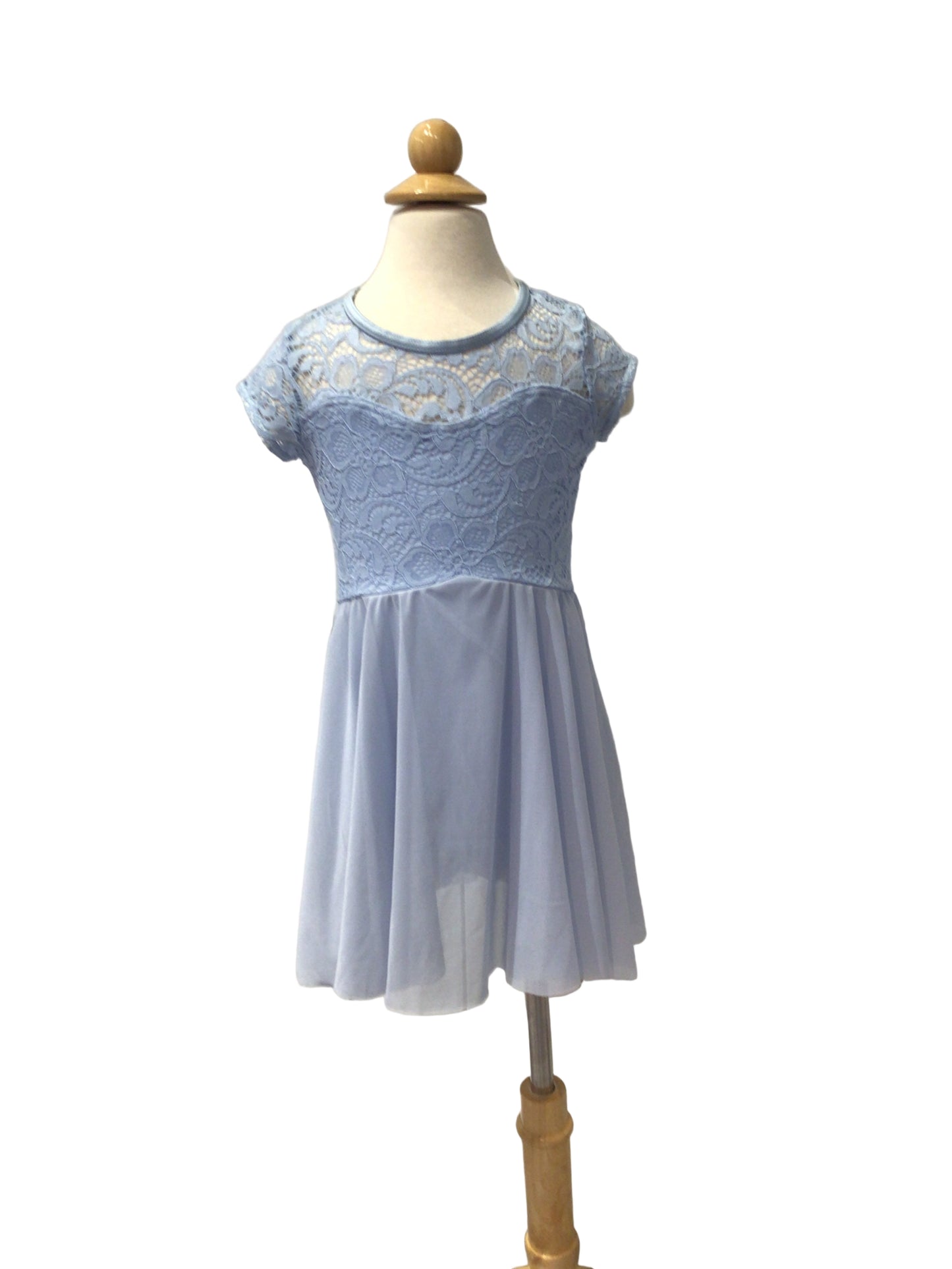 Light Blue Lace Short Lyrical Dress