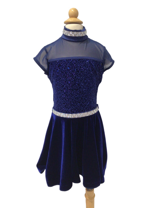 Dark Blue Velvet Jazz Dress