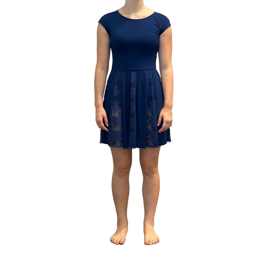 Navy Blue Lace Lyrical Dress