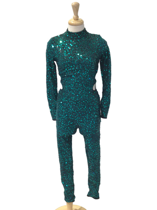 Teal Sequin Unitard